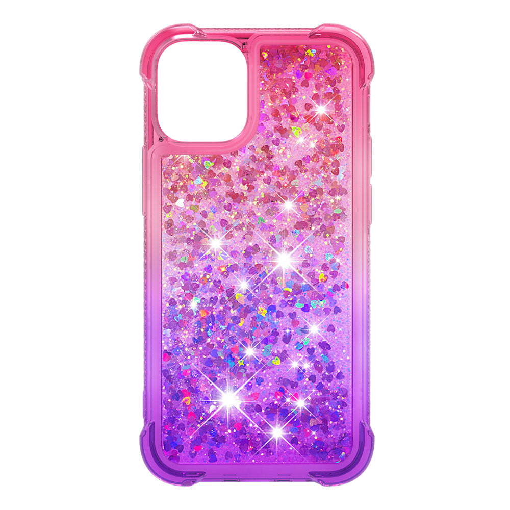 Gradient Quicksand Series Sparkle Liquid Waterfall Luxury TPU Bumper Case for iPhone 13 Pro Max 6.7 inch