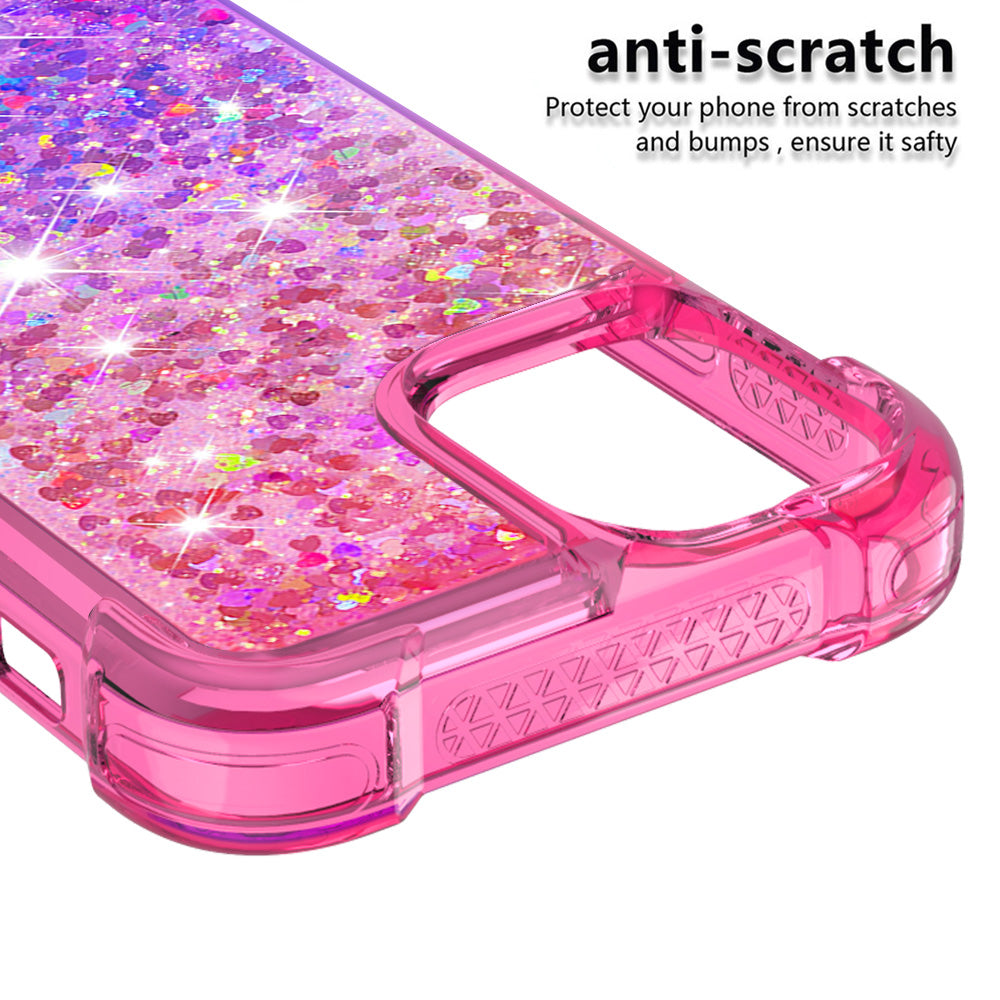 Gradient Quicksand Series Sparkle Liquid Waterfall Luxury TPU Bumper Case for iPhone 13 Pro Max 6.7 inch