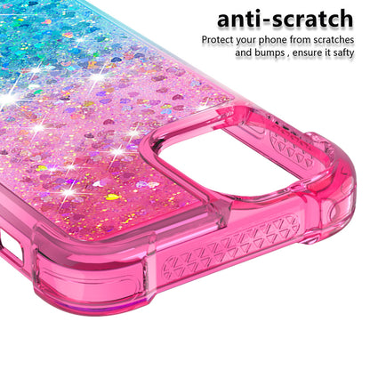 Gradient Quicksand Glitter Flowing Liquid Floating Bling Cute TPU Case for iPhone 13 Pro 6.1 inch