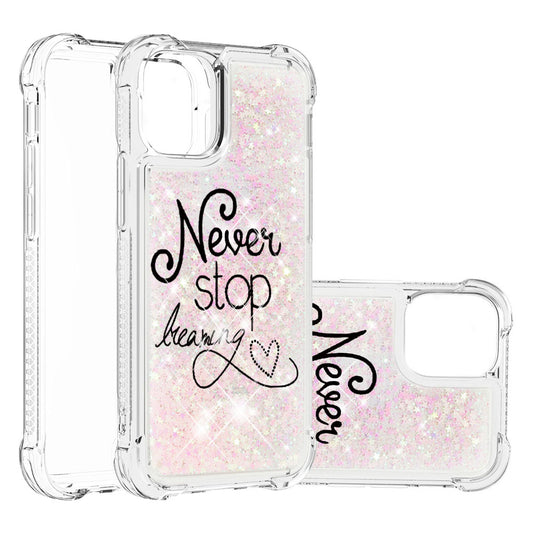 Liquid Quicksand Bumper Cushion Soft TPU Phone Case for iPhone 13 Pro 6.1 inch