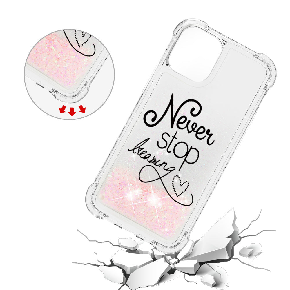 Liquid Quicksand Bumper Cushion Soft TPU Phone Case for iPhone 13 Pro 6.1 inch
