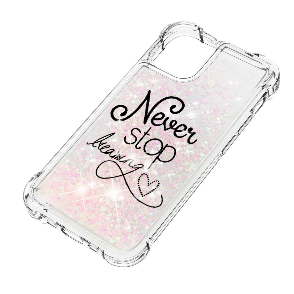 Liquid Quicksand Bumper Cushion Soft TPU Phone Case for iPhone 13 Pro 6.1 inch