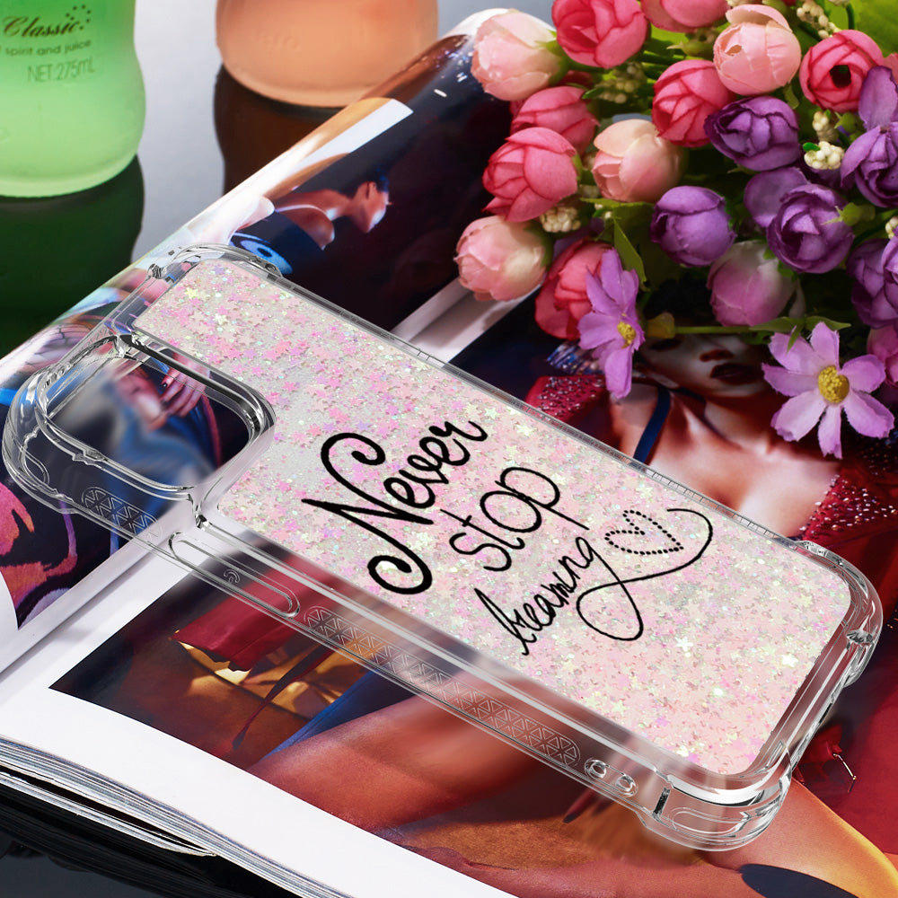 Liquid Quicksand Bumper Cushion Soft TPU Phone Case for iPhone 13 Pro 6.1 inch