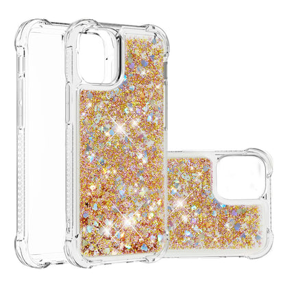 Luxury Fashion Design Moving Shiny Quicksand GlitterClear Soft TPUProtective Case Cover for iPhone 13 6.1 inch