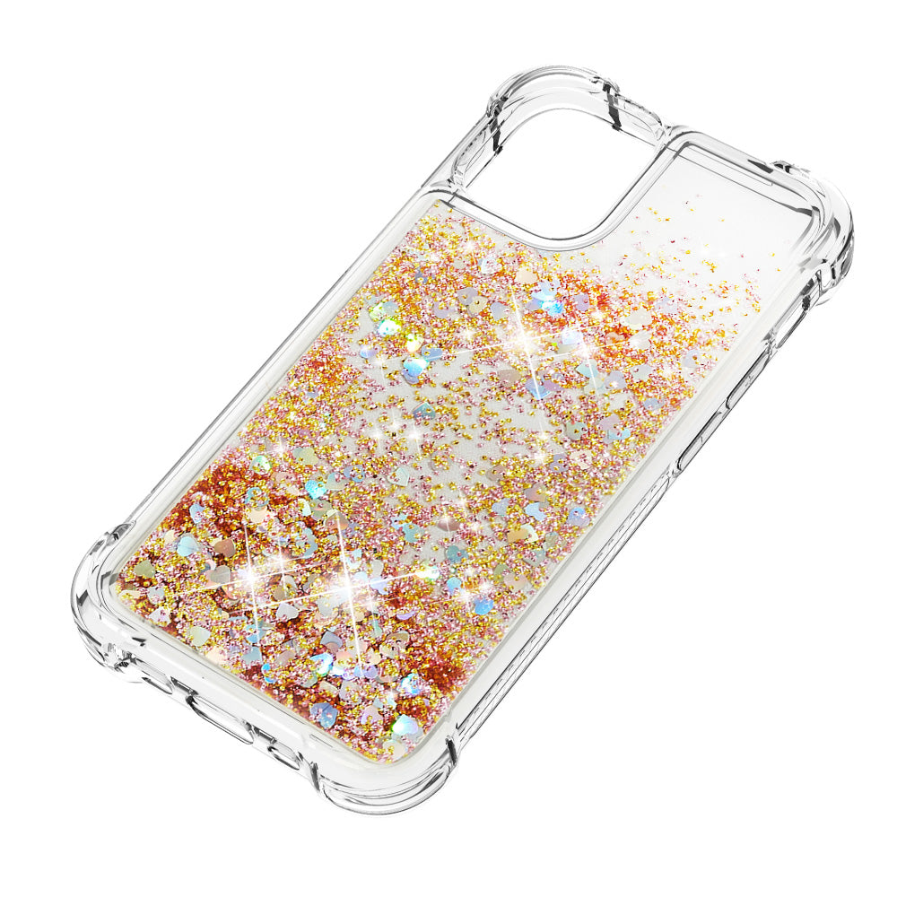 Luxury Fashion Design Moving Shiny Quicksand GlitterClear Soft TPUProtective Case Cover for iPhone 13 6.1 inch
