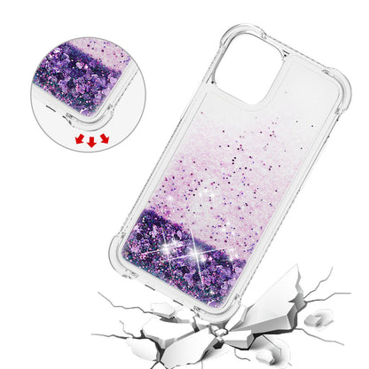 Luxury Fashion Design Moving Shiny Quicksand GlitterClear Soft TPUProtective Case Cover for iPhone 13 6.1 inch