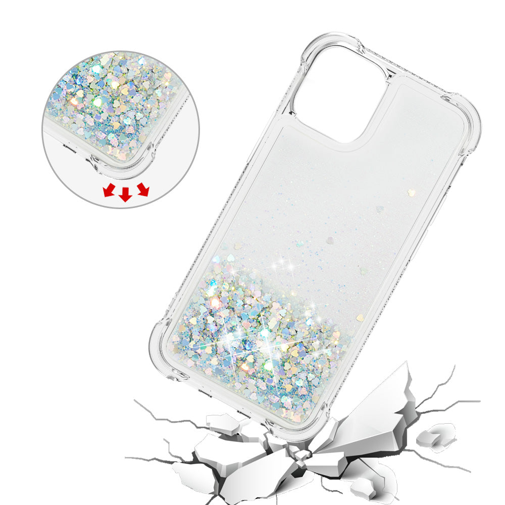 Luxury Fashion Design Moving Shiny Quicksand GlitterClear Soft TPUProtective Case Cover for iPhone 13 6.1 inch