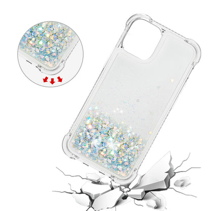 Luxury Fashion Design Moving Shiny Quicksand GlitterClear Soft TPUProtective Case Cover for iPhone 13 6.1 inch