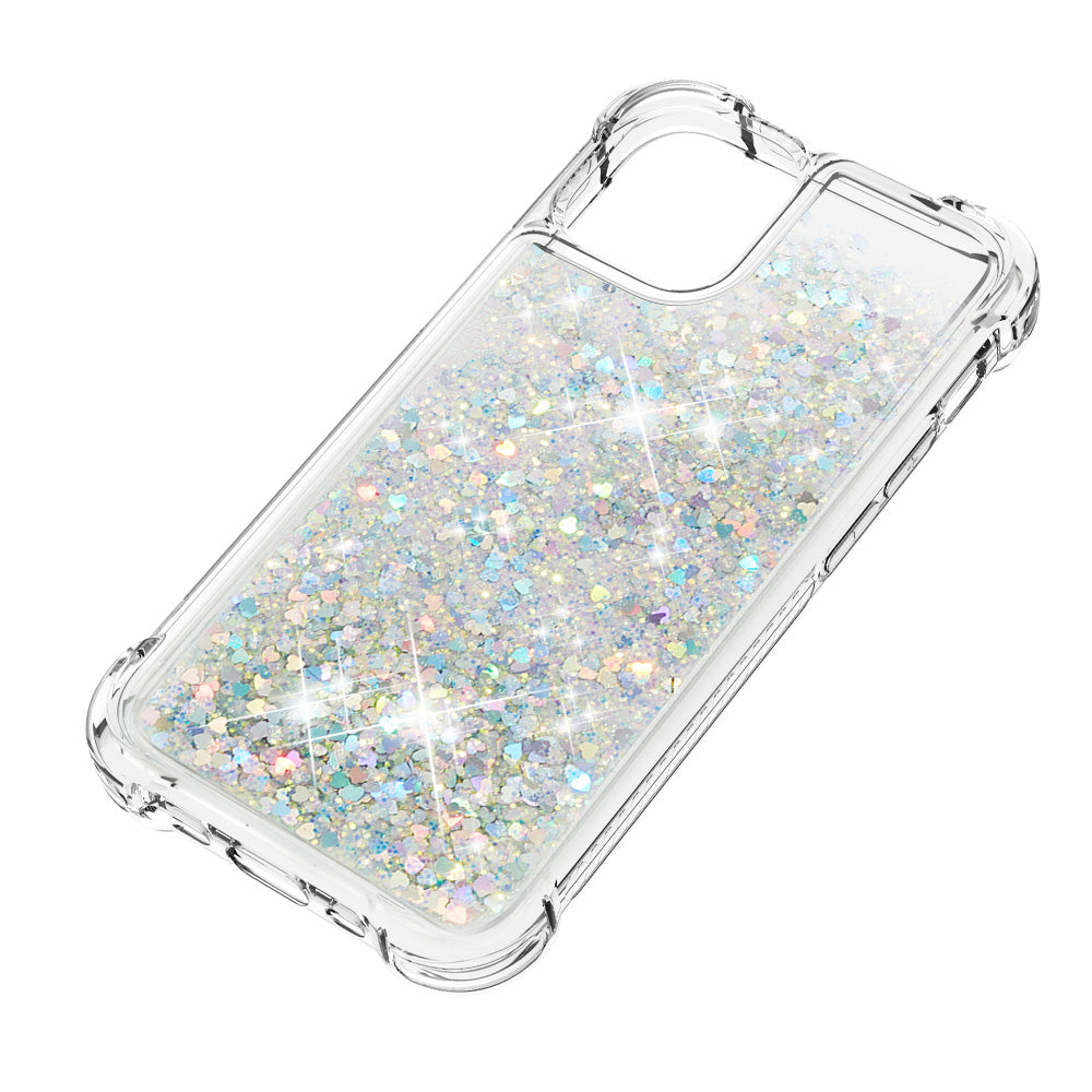 Luxury Fashion Design Moving Shiny Quicksand GlitterClear Soft TPUProtective Case Cover for iPhone 13 6.1 inch