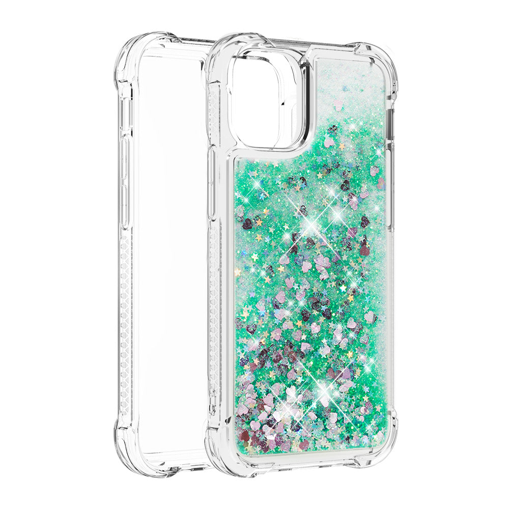 Luxury Fashion Design Moving Shiny Quicksand GlitterClear Soft TPUProtective Case Cover for iPhone 13 6.1 inch