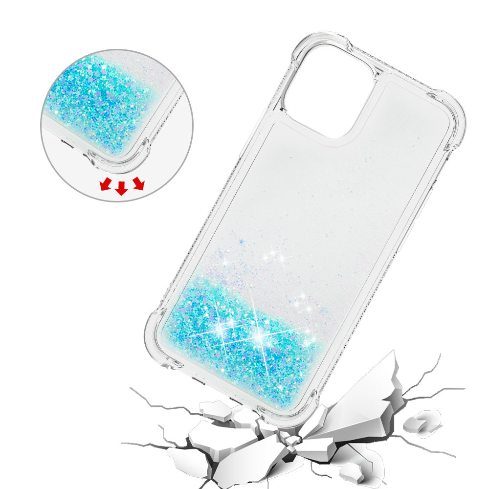 Luxury Fashion Design Moving Shiny Quicksand GlitterClear Soft TPUProtective Case Cover for iPhone 13 6.1 inch