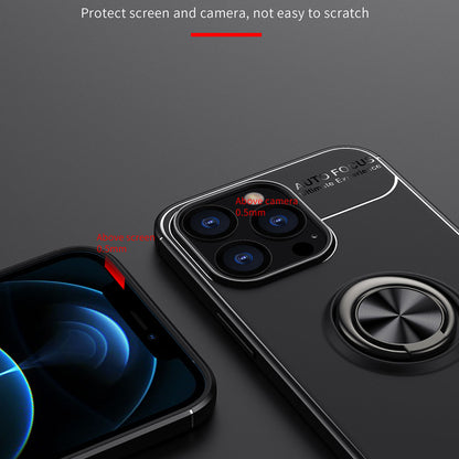 Anti-fall Phone Cover with Ring Holder Kickstand Soft TPU Back Case for iPhone 13 Pro 6.1 inch