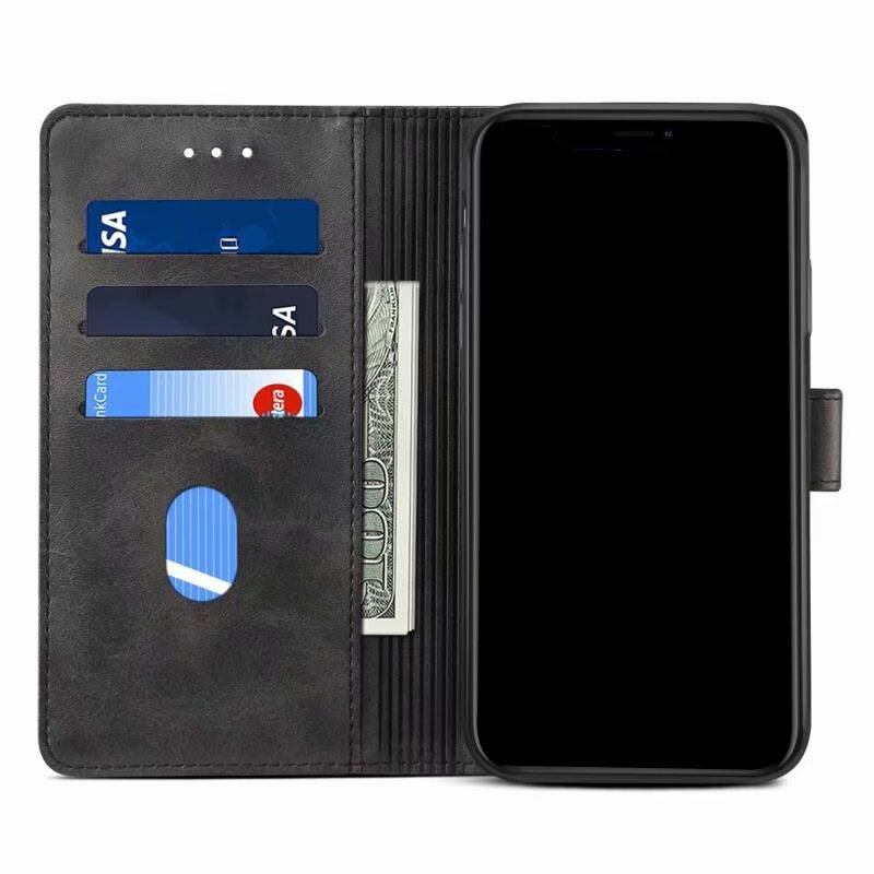 GUSSIM PU Leather Wallet Design Phone Stand Case Shell for Samsung Galaxy A12