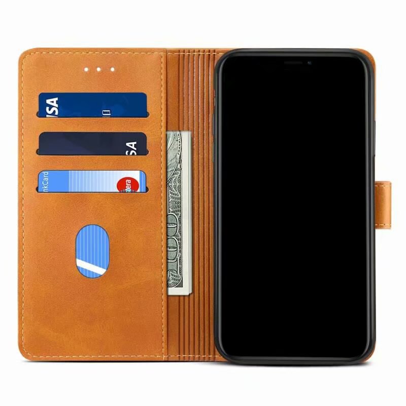GUSSIM PU Leather Wallet Design Phone Stand Case Shell for Samsung Galaxy A12