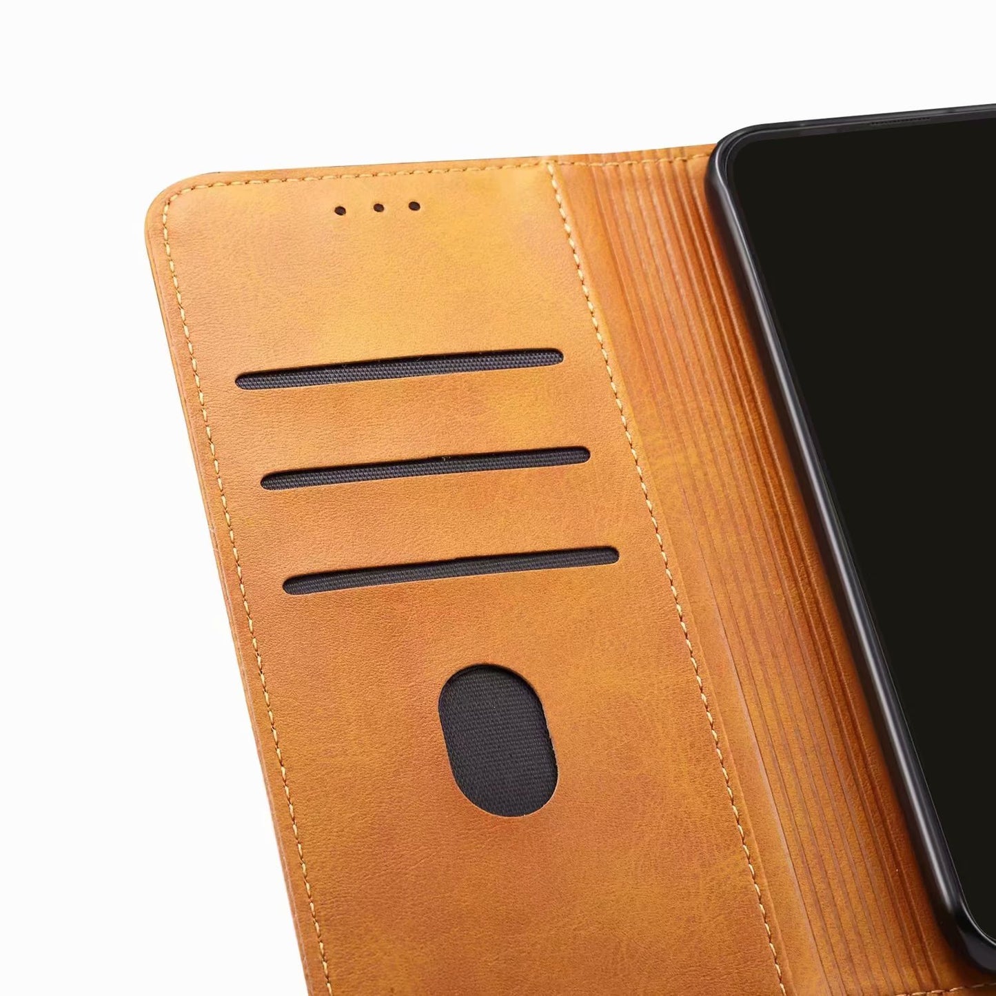 GUSSIM PU Leather Wallet Design Phone Stand Case Shell for Samsung Galaxy A12