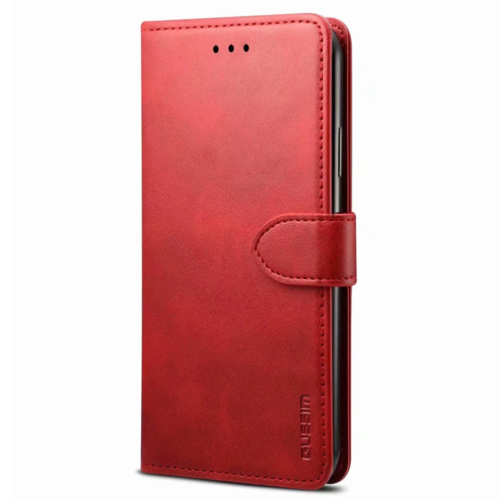 GUSSIM PU Leather Wallet Design Phone Stand Case Shell for Samsung Galaxy A12