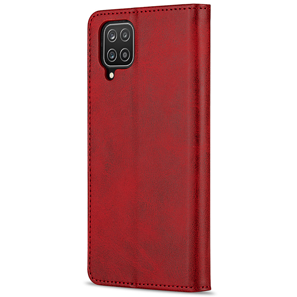 GUSSIM PU Leather Wallet Design Phone Stand Case Shell for Samsung Galaxy A12