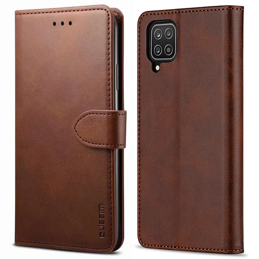 GUSSIM PU Leather Wallet Design Phone Stand Case Shell for Samsung Galaxy A12