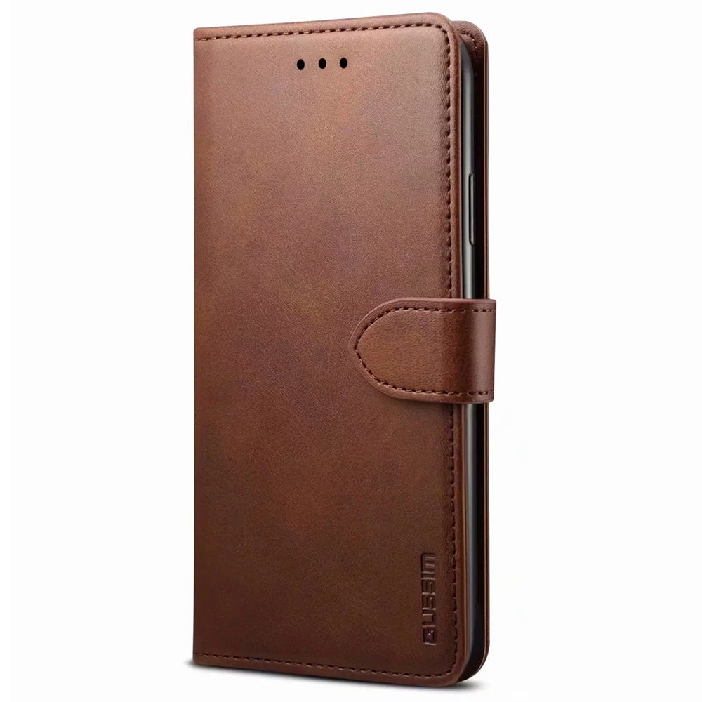GUSSIM PU Leather Wallet Design Phone Stand Case Shell for Samsung Galaxy A12