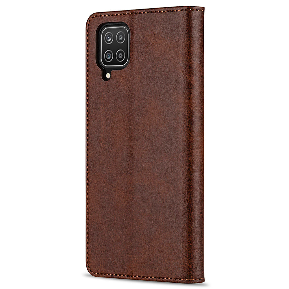GUSSIM PU Leather Wallet Design Phone Stand Case Shell for Samsung Galaxy A12