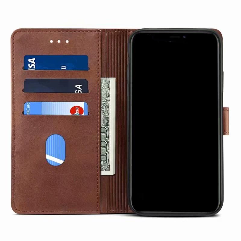 GUSSIM PU Leather Wallet Design Phone Stand Case Shell for Samsung Galaxy A12