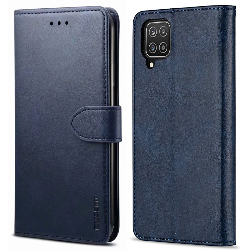 GUSSIM PU Leather Wallet Design Phone Stand Case Shell for Samsung Galaxy A12