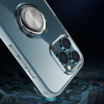 Clear Anti-Scratch Finger Kickstand Ring Holder Soft TPU Bumper Cover Work with Magnetic Car Mount for Phone 13 Pro 6.1 inch