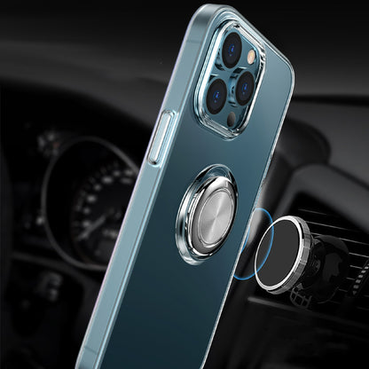 Clear Crystal with Ring Kickstand Holder Support Car Mount Shock Drop Proof TPU Cover for Phone 13 Pro Max 6.7 inch