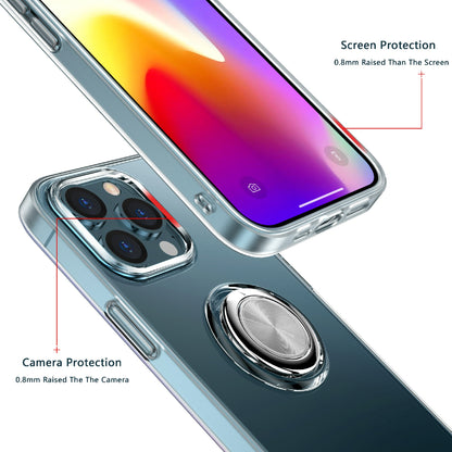 Clear Crystal with Ring Kickstand Holder Support Car Mount Shock Drop Proof TPU Cover for Phone 13 Pro Max 6.7 inch