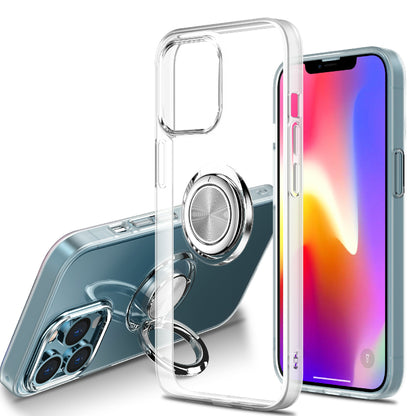 Clear Crystal with Ring Kickstand Holder Support Car Mount Shock Drop Proof TPU Cover for Phone 13 Pro Max 6.7 inch