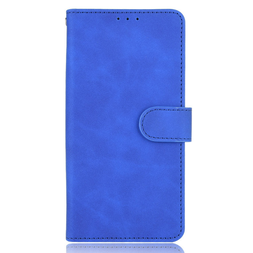 Skin-touch PU Leather Wallet Case Flip Protective Phone Cover with Strap for iPhone 13 Pro 6.1 inch