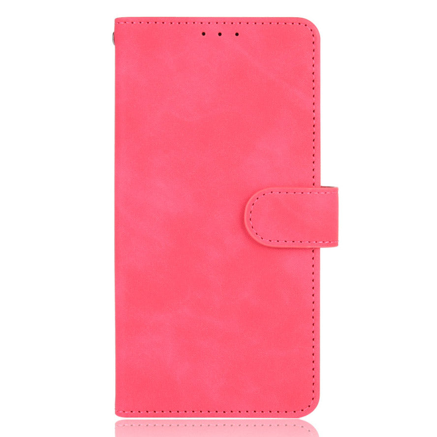 Skin-touch PU Leather Wallet Case Flip Protective Phone Cover with Strap for iPhone 13 Pro 6.1 inch