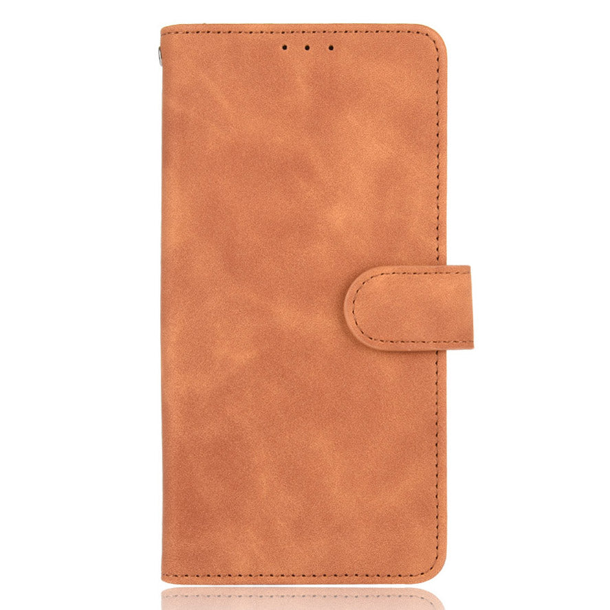Skin-touch PU Leather Wallet Case Flip Protective Phone Cover with Strap for iPhone 13 Pro 6.1 inch