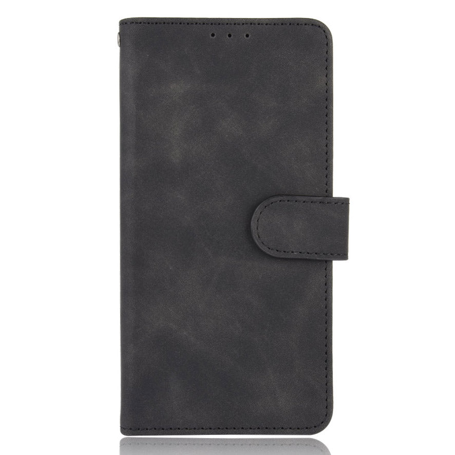 Skin-touch PU Leather Wallet Case Flip Protective Phone Cover with Strap for iPhone 13 Pro 6.1 inch