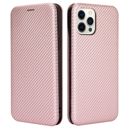 For iPhone 13 Pro 6.1 inch Scratch Resistant Phone Case Auto-absorbed Carbon Fiber Leather Protective Cover with Ring Strap
