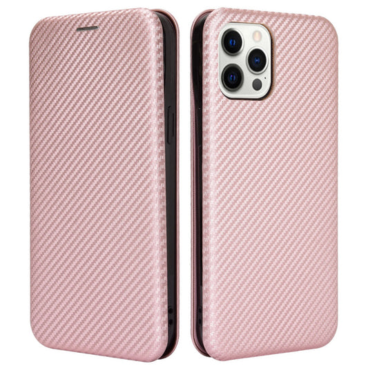 Auto-absorbed Carbon Fiber Leather Case with Ring Strap for iPhone 13 Pro Max 6.7 inch