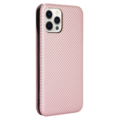 Auto-absorbed Carbon Fiber Leather Case with Ring Strap for iPhone 13 Pro Max 6.7 inch