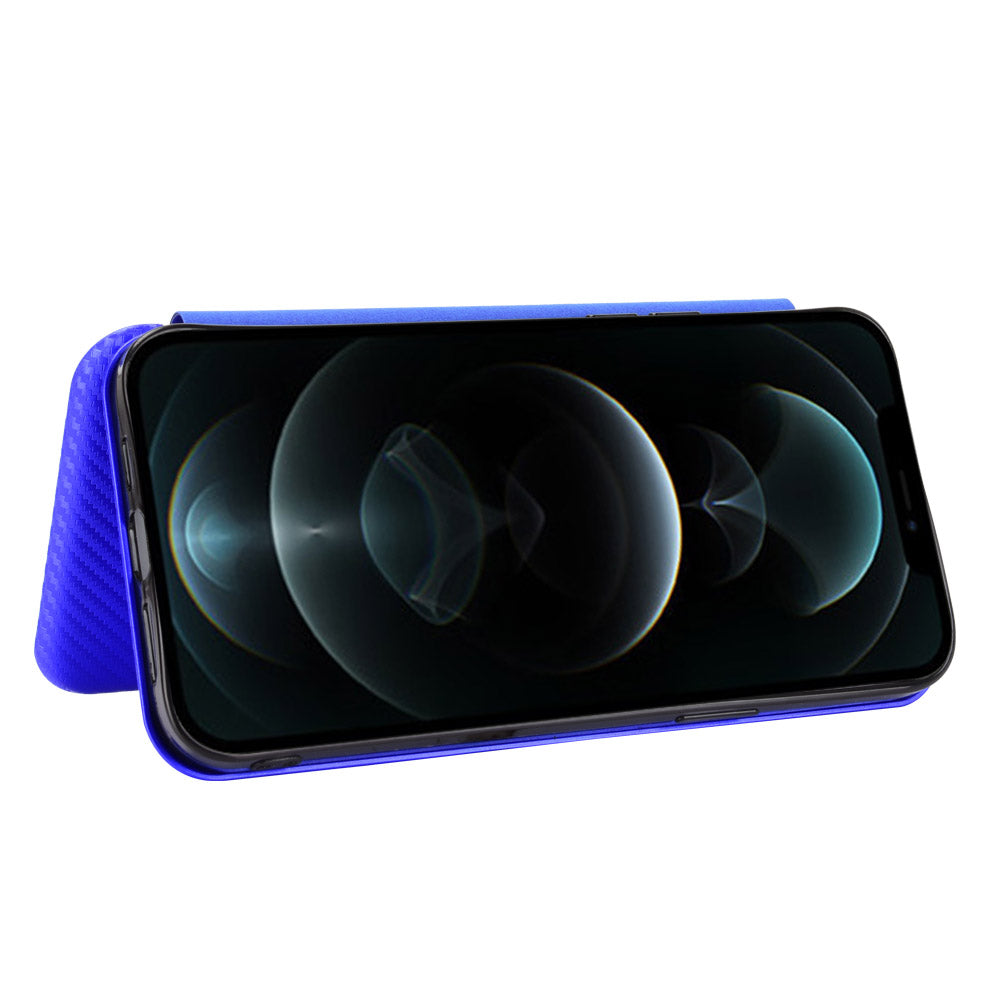 Auto-absorbed Carbon Fiber Leather Case with Ring Strap for iPhone 13 Pro Max 6.7 inch