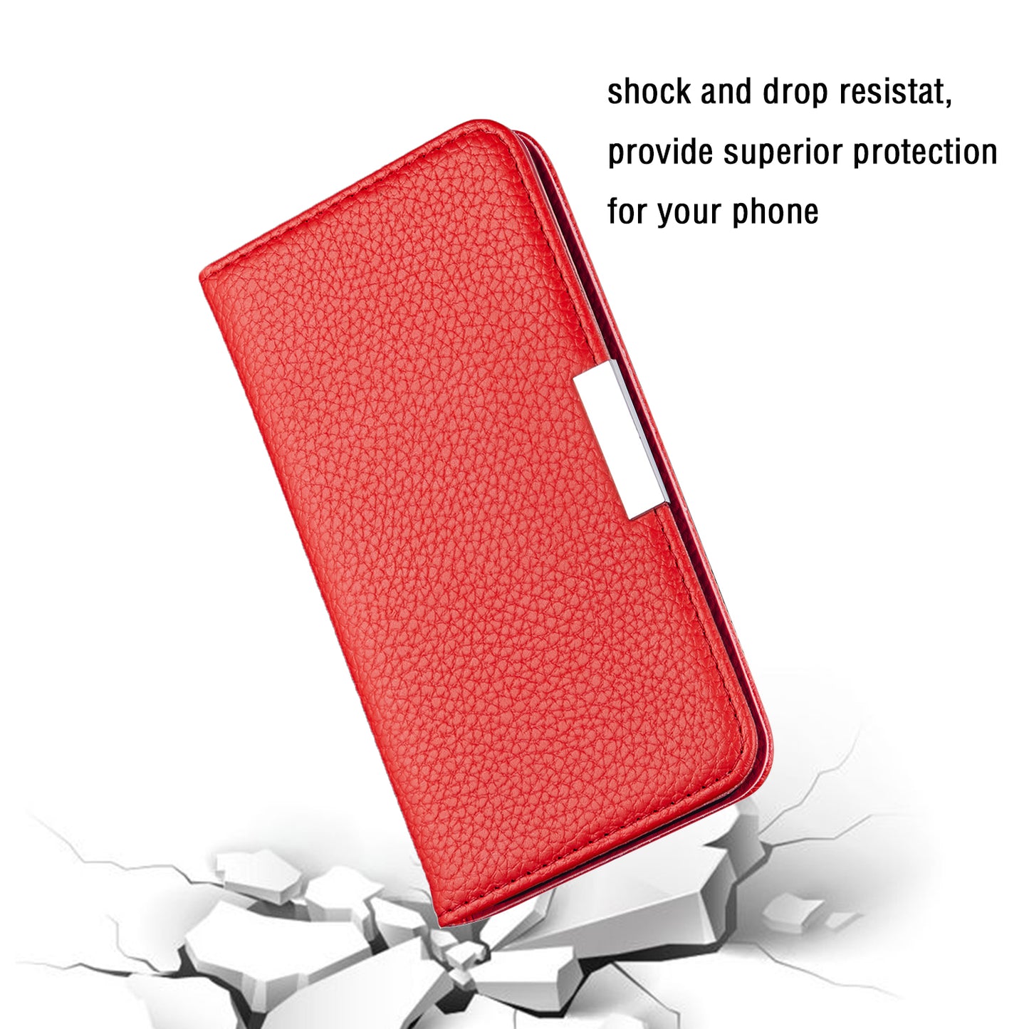 Metal Buckle Auto-absorbed Leather Case Litchi Texture Phone Shell with Card Holder for iPhone 13 Pro 6.1 inch