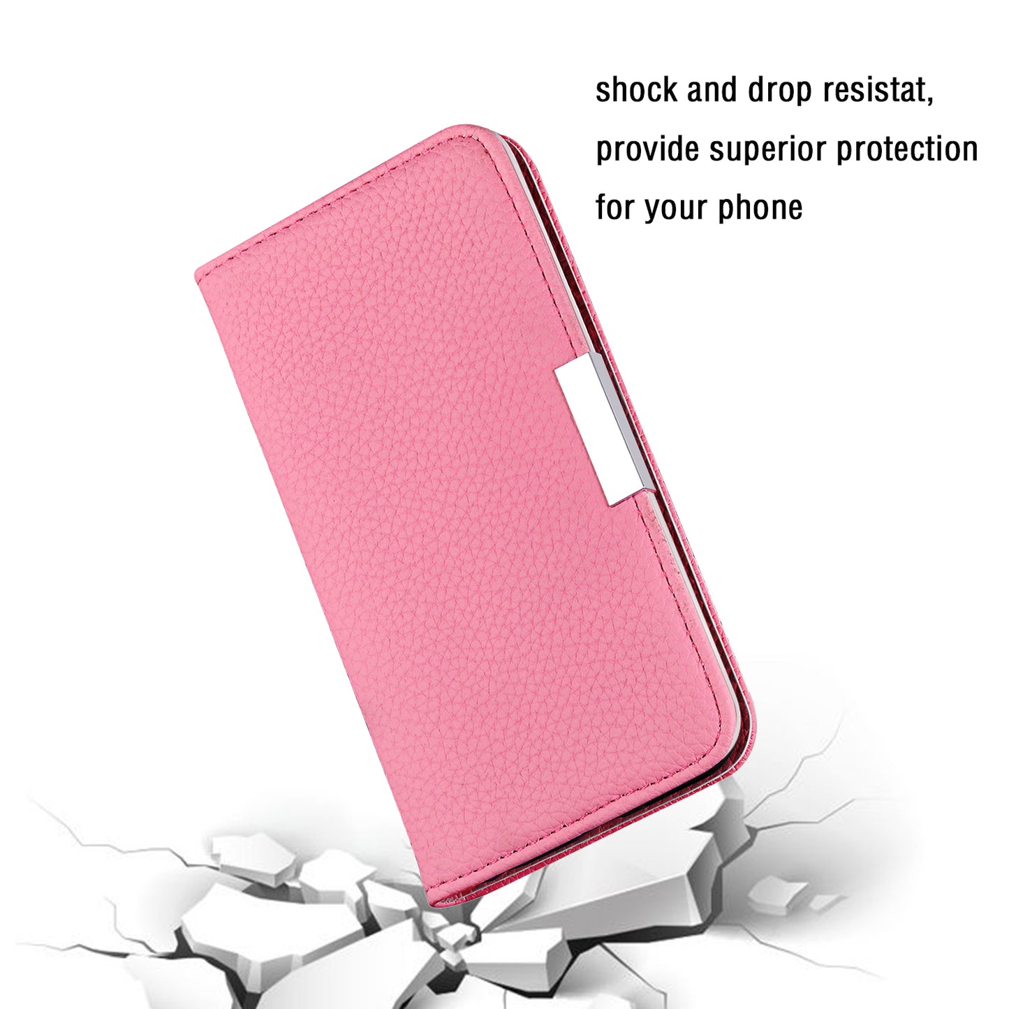 Metal Buckle Auto-absorbed Leather Case Litchi Texture Phone Shell with Card Holder for iPhone 13 Pro 6.1 inch