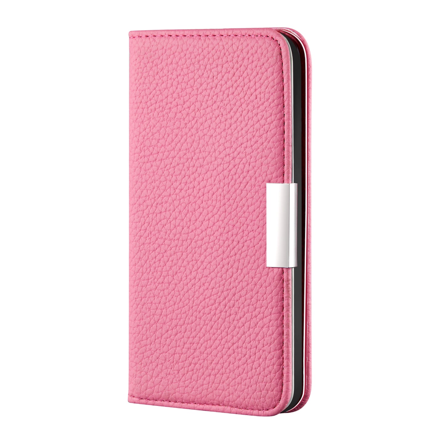 Metal Buckle Auto-absorbed Leather Case Litchi Texture Phone Shell with Card Holder for iPhone 13 Pro 6.1 inch