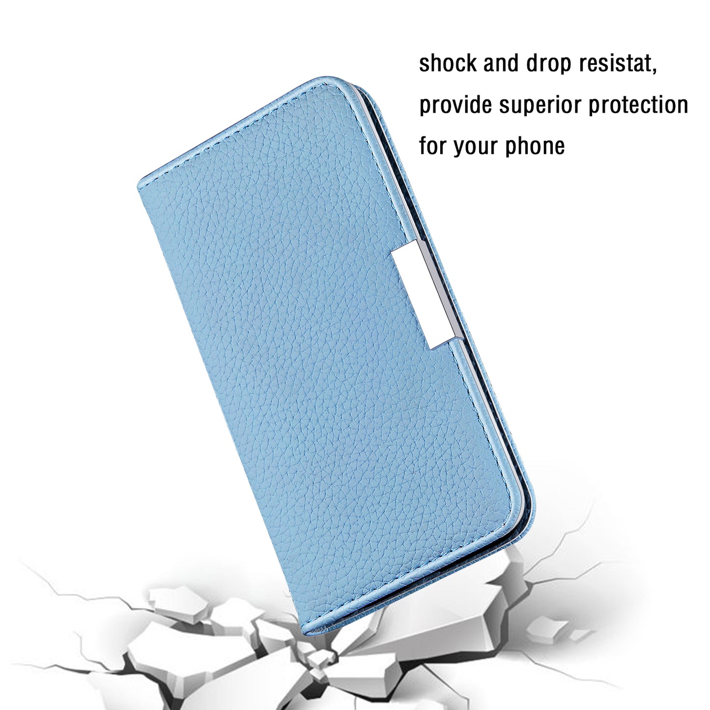 Metal Buckle Auto-absorbed Leather Case Litchi Texture Phone Shell with Card Holder for iPhone 13 Pro 6.1 inch
