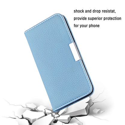 Metal Buckle Auto-absorbed Leather Case Litchi Texture Phone Shell with Card Holder for iPhone 13 Pro 6.1 inch