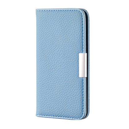 Metal Buckle Auto-absorbed Leather Case Litchi Texture Phone Shell with Card Holder for iPhone 13 Pro 6.1 inch