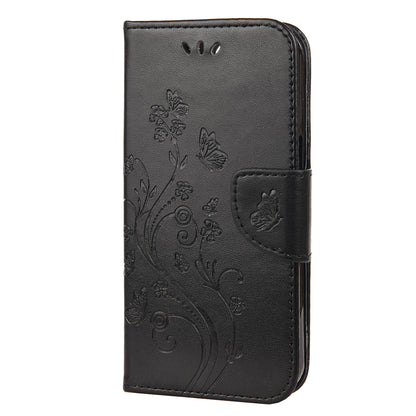 All-round protective Butterfly Flower Imprint Leather Wallet Phone Stand Case for iPhone 13 Pro 6.1 inch