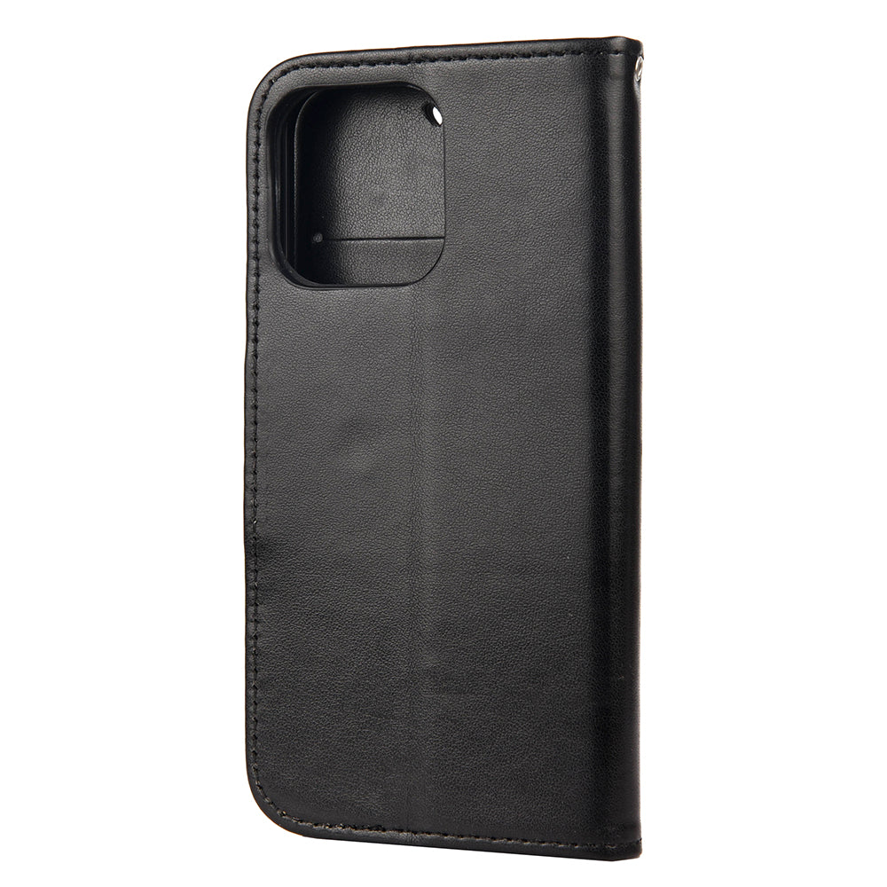All-round protective Butterfly Flower Imprint Leather Wallet Phone Stand Case for iPhone 13 Pro 6.1 inch