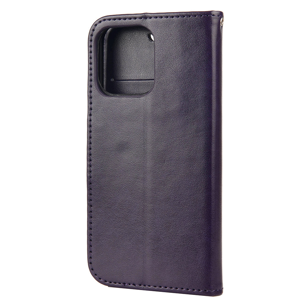 All-round protective Butterfly Flower Imprint Leather Wallet Phone Stand Case for iPhone 13 Pro 6.1 inch