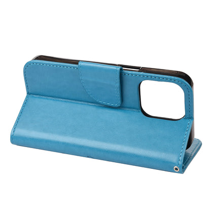 All-round protective Butterfly Flower Imprint Leather Wallet Phone Stand Case for iPhone 13 Pro 6.1 inch