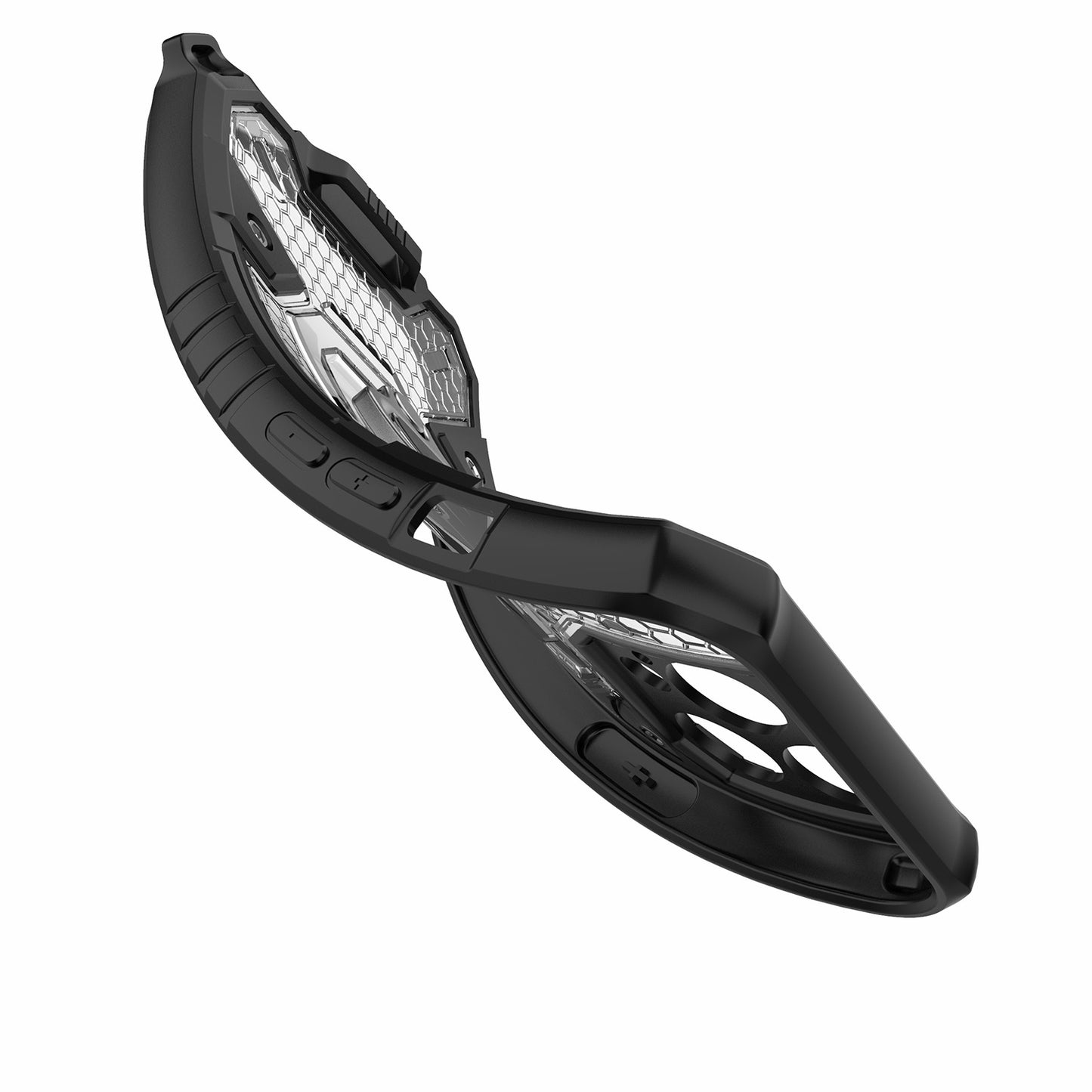 Well-protected PC+TPU Hybrid Case Magnetic Ring Kickstand Cover for iPhone 13 Pro Max 6.7 inch
