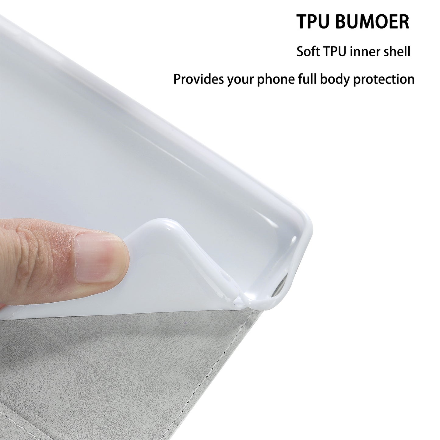 Well-protected Glittery Powder Leather Wallet Phone Stand Case with Strap for iPhone 13 Pro 6.1 inch